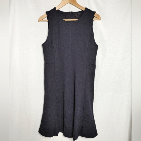Banana Republic Sheath Dress Fit‎ & Flare Sleeveless Blue White Micro Dot S New - Picture 2 of 8